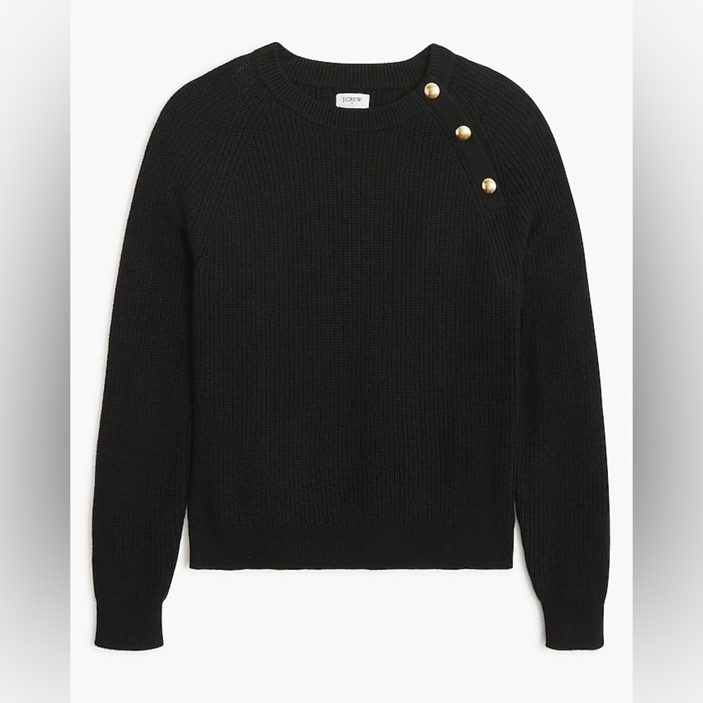 J. Crew Button Raglan Crewneck Sweater black
Size XXL
